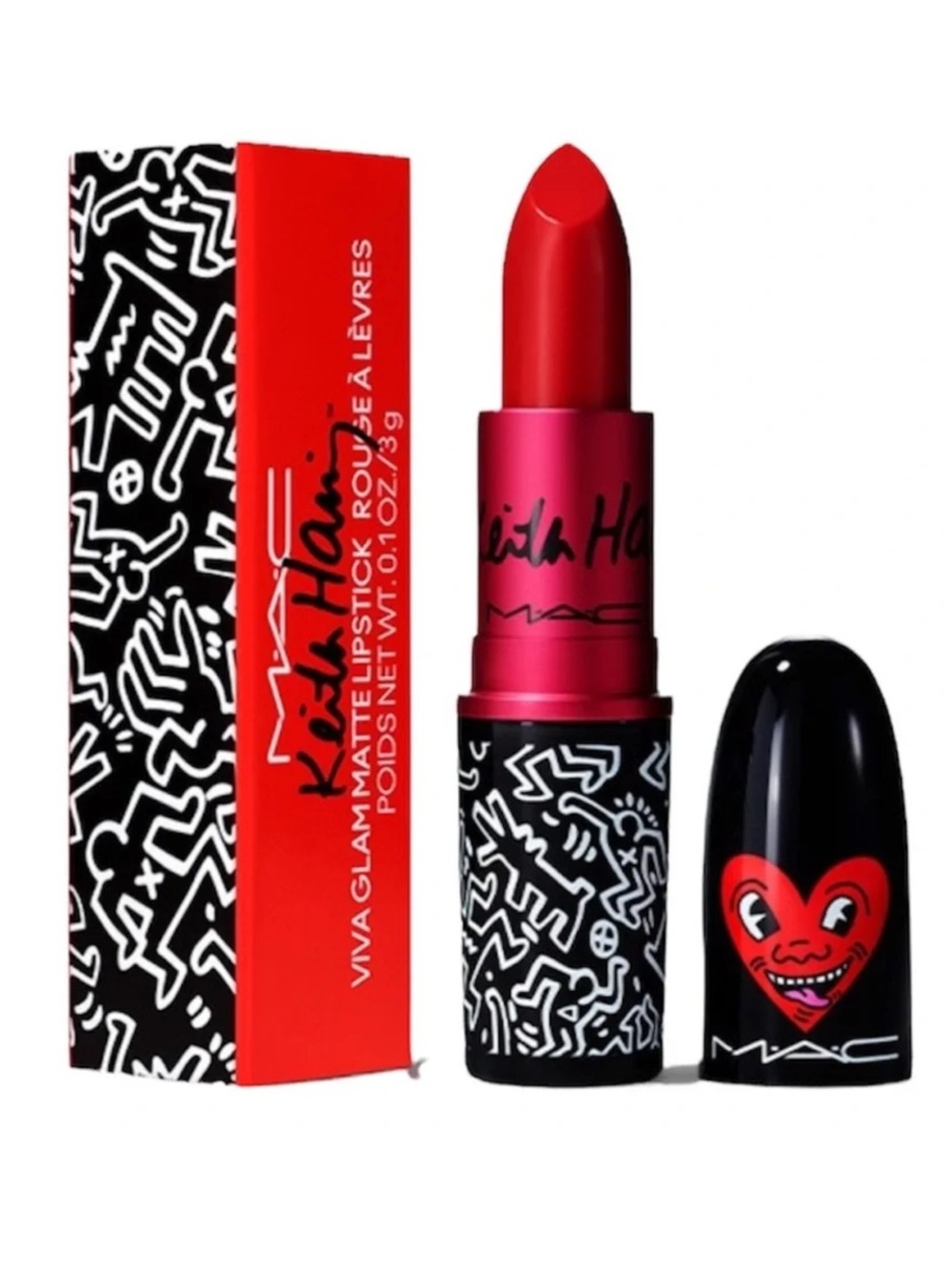 MAC Cosmetics Keith Haring Viva Glam Matte Lipstick In Red Haring - LE & BNIB